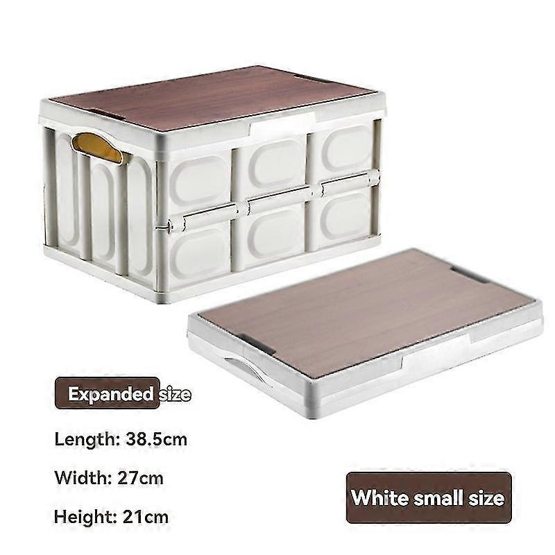 Folding storage box with wooden cover storage container camping multi-functional storage box college 2025