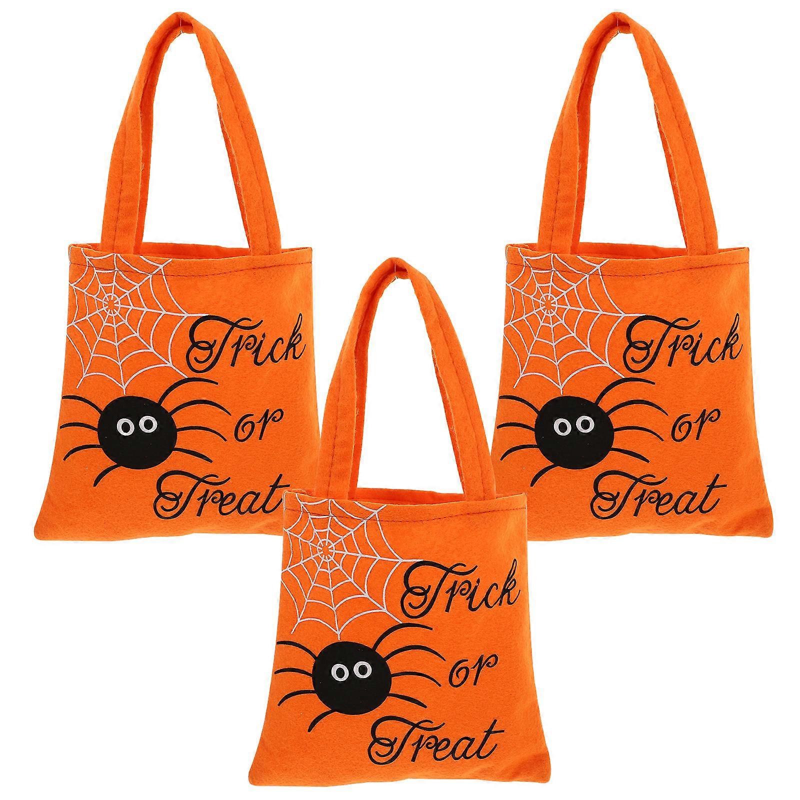 3pcs Lightweight Halloween Candy Storage Bags Reusable Treat Bags for Snacks and Gifting