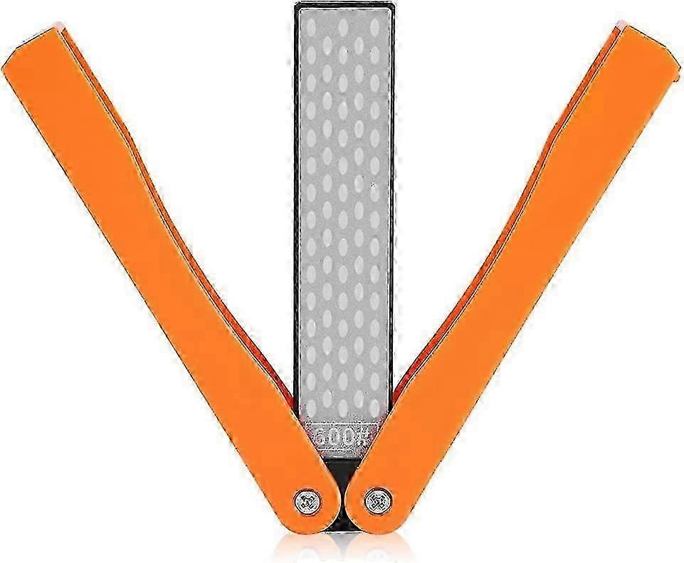Folding Double Sided Diamond Whetstone Tool Home Kitchen Knife Sharpener (Orange)