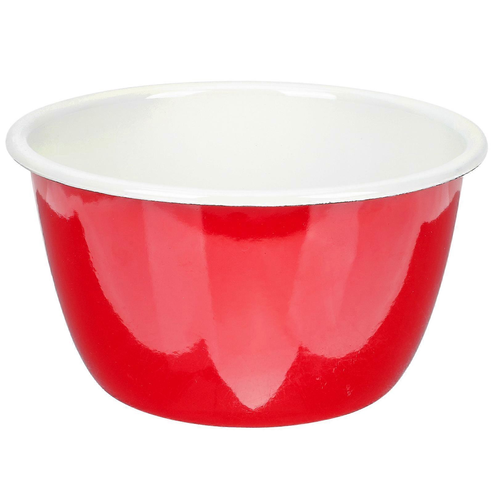Enameled Splatterware Bowls Enamel Bowl Deep Home Use Red 1Set