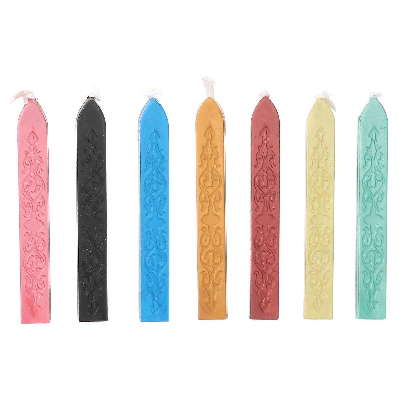 Sealing Wax Sticks Antique Wax Sealing Stick For Wedding Invitations Envelopes Cylindrical Vintage Wine Red 7Pcs