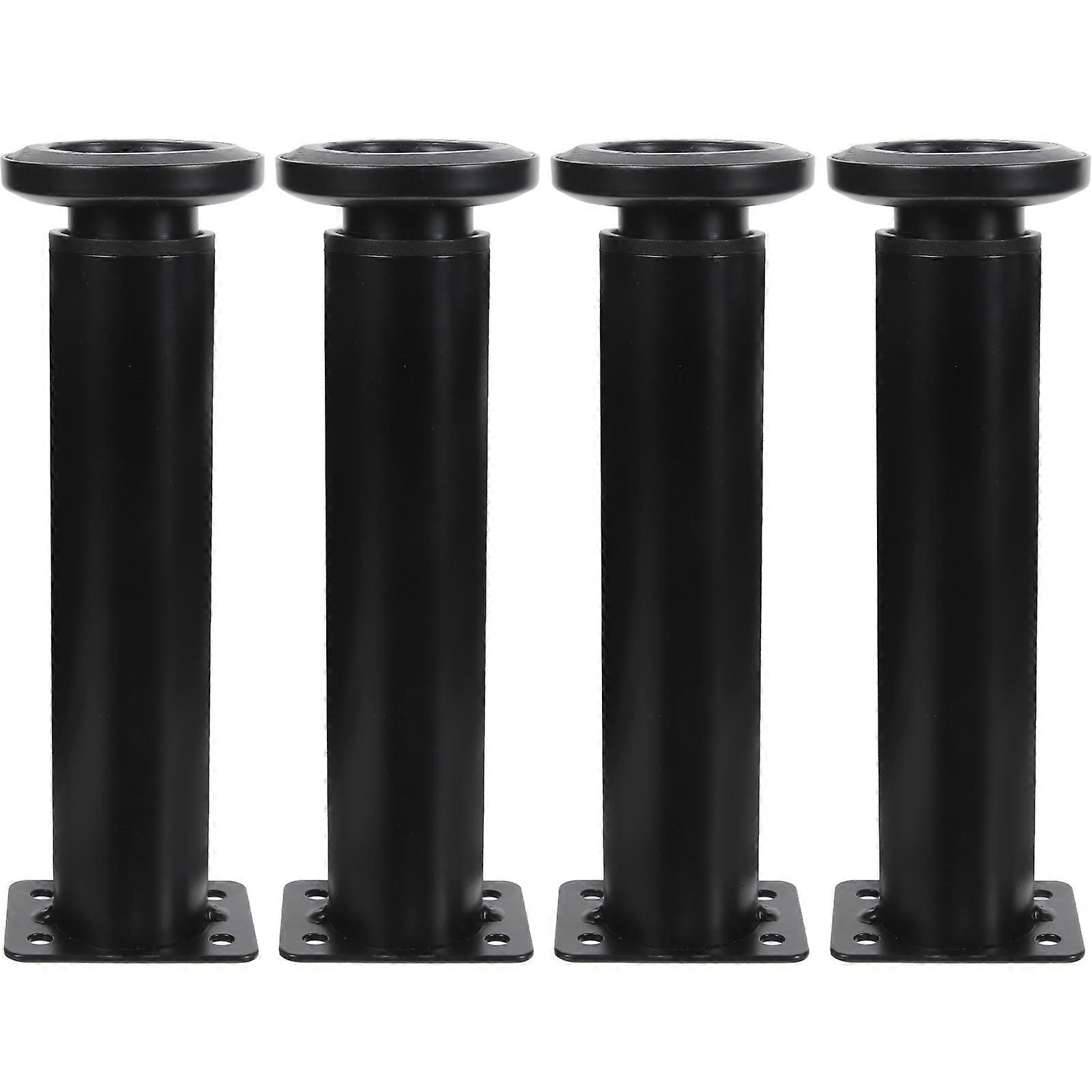 Bed Frame Riser Adjustable Height Protect Bed Frame Black 18x6.2cm Noise Reduction 4Set