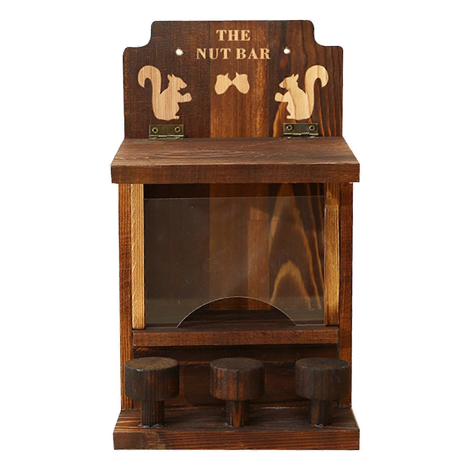 Squirrel Feeder Outdoor Use With Three Small Stools Weatherproof Garden Decoration