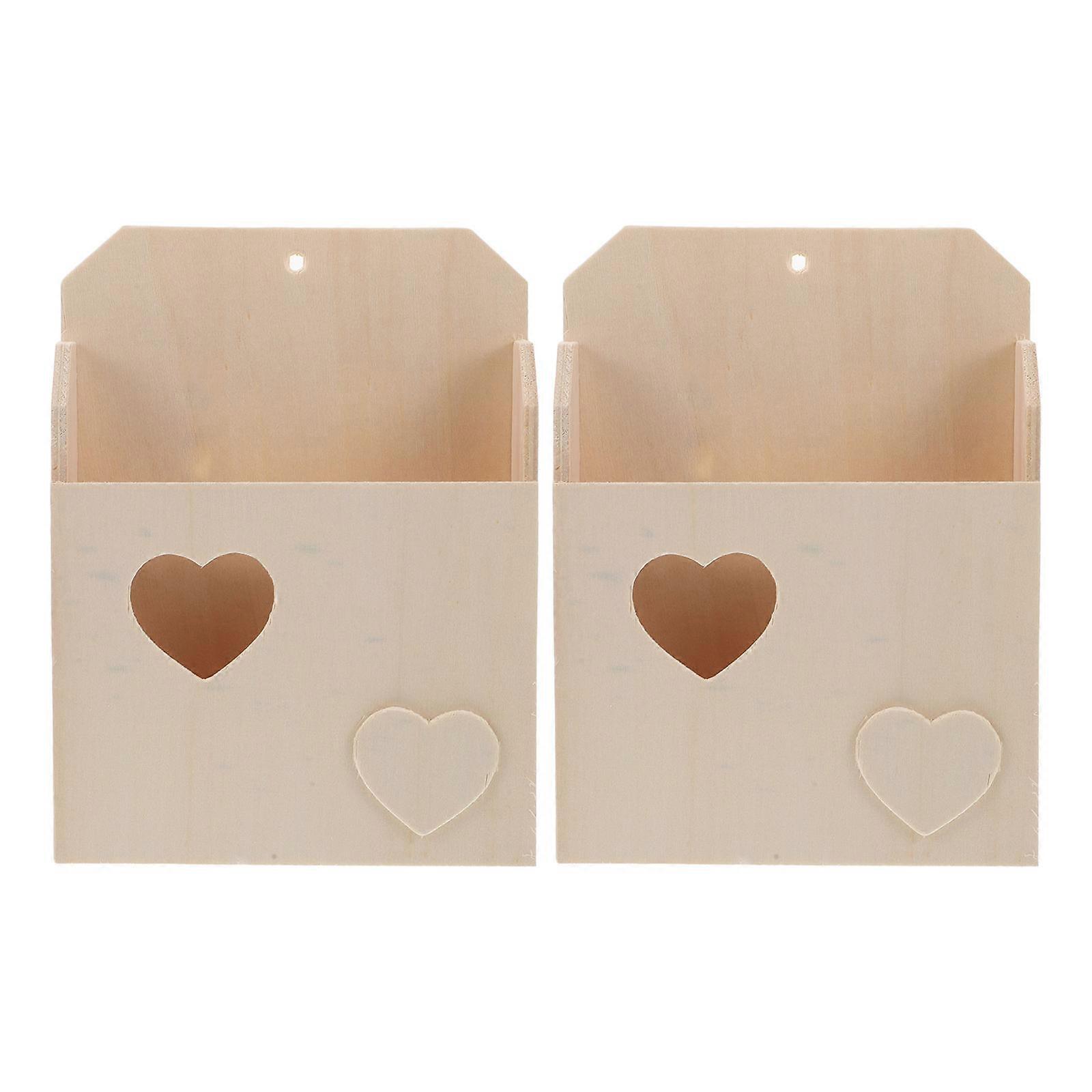 Kids Coin Bank Beige Wood Craft Box for Decor Encouraging Creativity and Imagination 2 Pieces