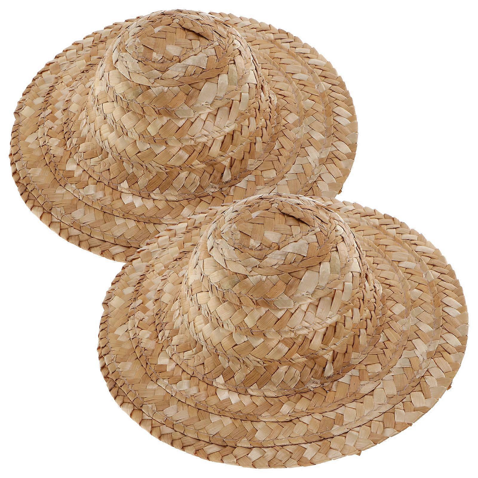 Paint Your Own Hat Straw Hat For Kids Diy Projects Beige 2Pcs