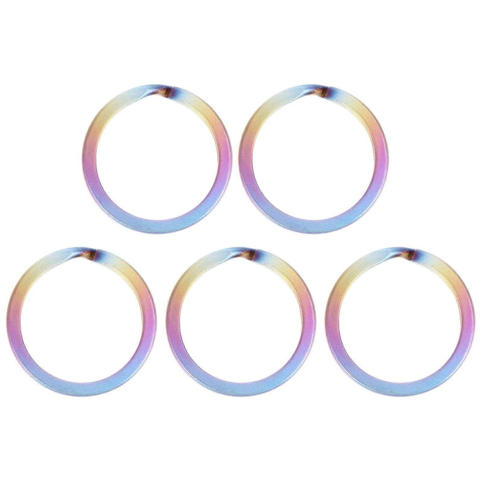 5pcs Titanium Alloy Keychain Split Rings – Ultra Light, Colored, Smooth Edges for DIY, Keys, Crafts & Everyday Use
