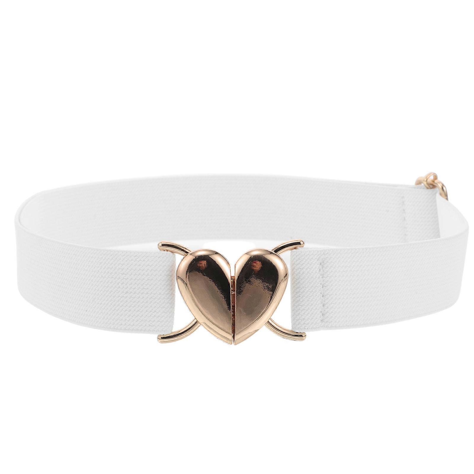 Adjustable Heart Belt Women Invisible Waistband For Dresses Jeans And Skirts Seamless Design High Elasticity No Buckle Nylon Alloy 1Pcs