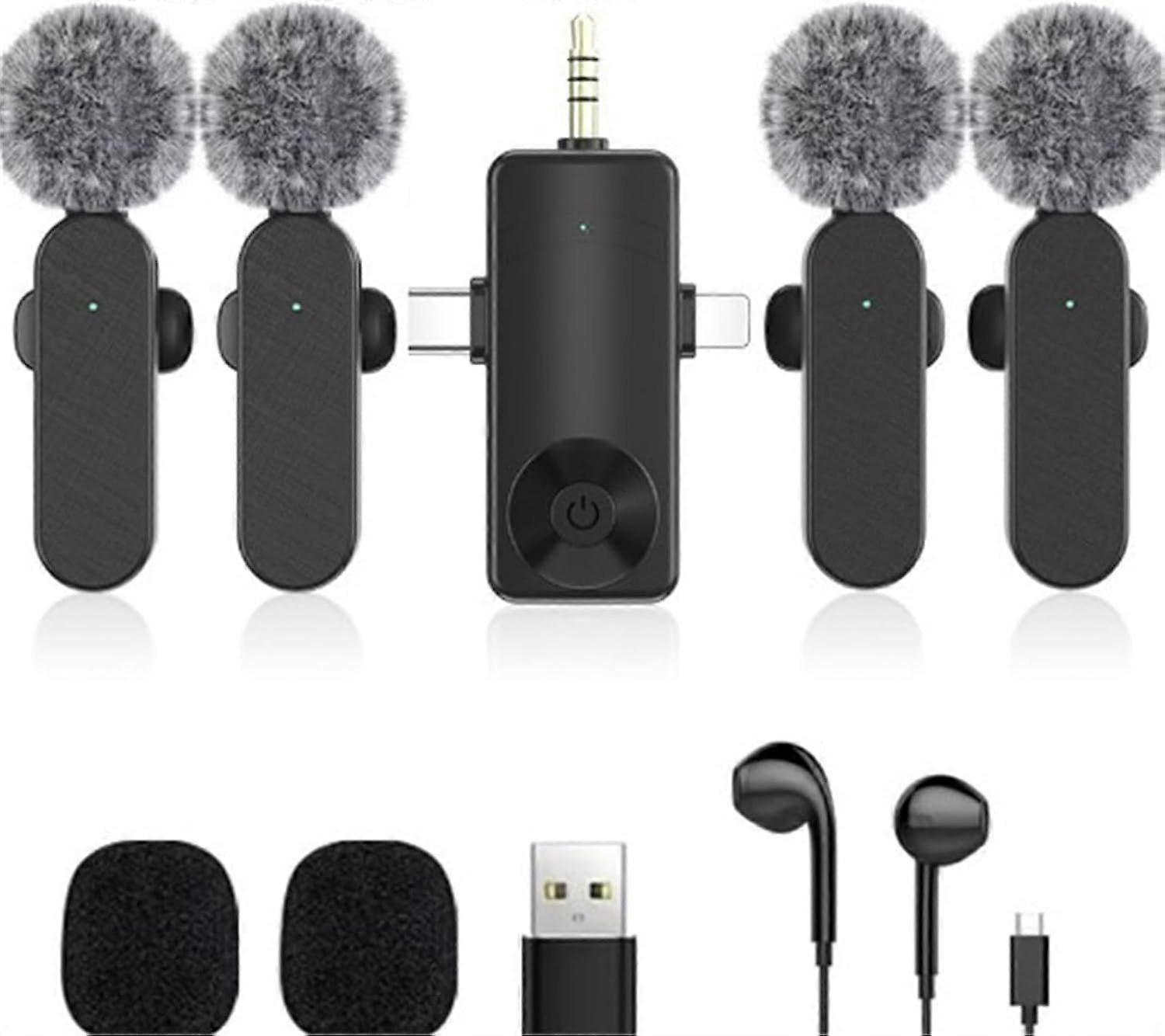 2025 Latest Model 3-in-1 Wireless Tie Microphone for iPhone, iPad, Android