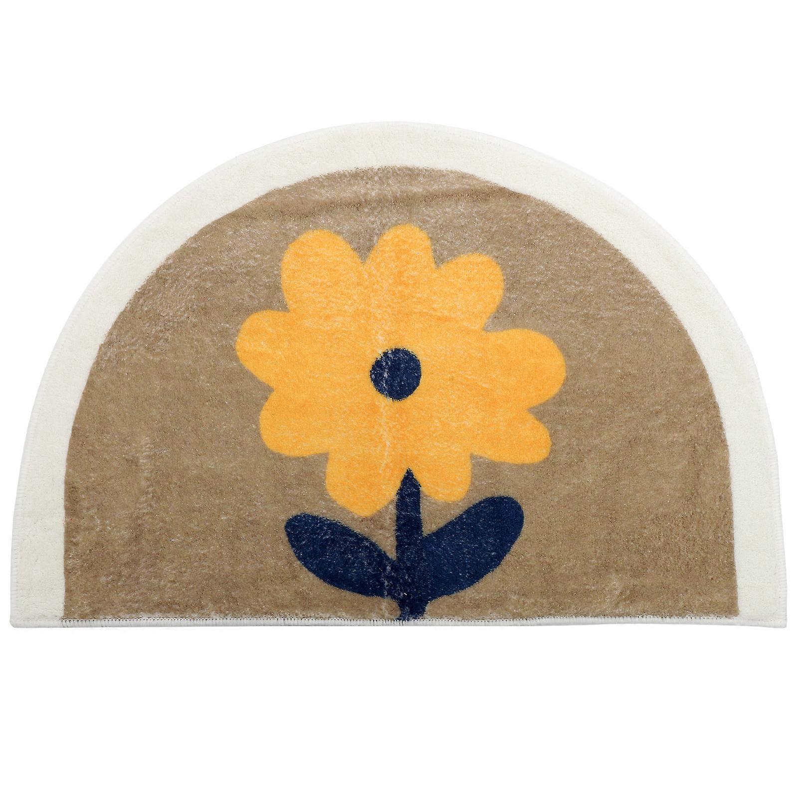 Wash Rug Non Skid Decorative Semicircular Bath Mat Camel 60X40CM 1Pack