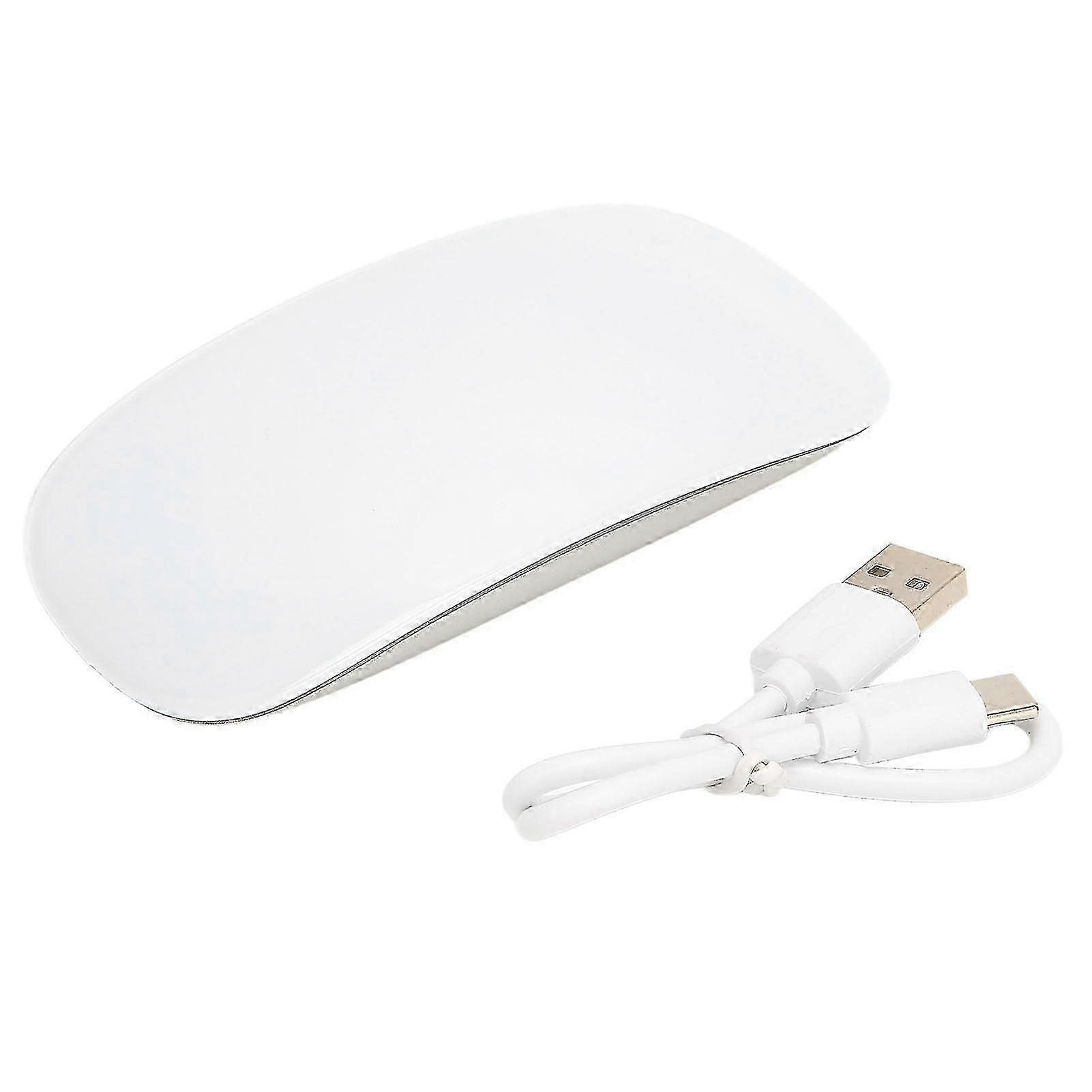 Wireless Mouse Silent Low Decibel Rechargeable Ergonomic Portable Touch Wheel Design Type C Mouse compatible with Home Office White-YM