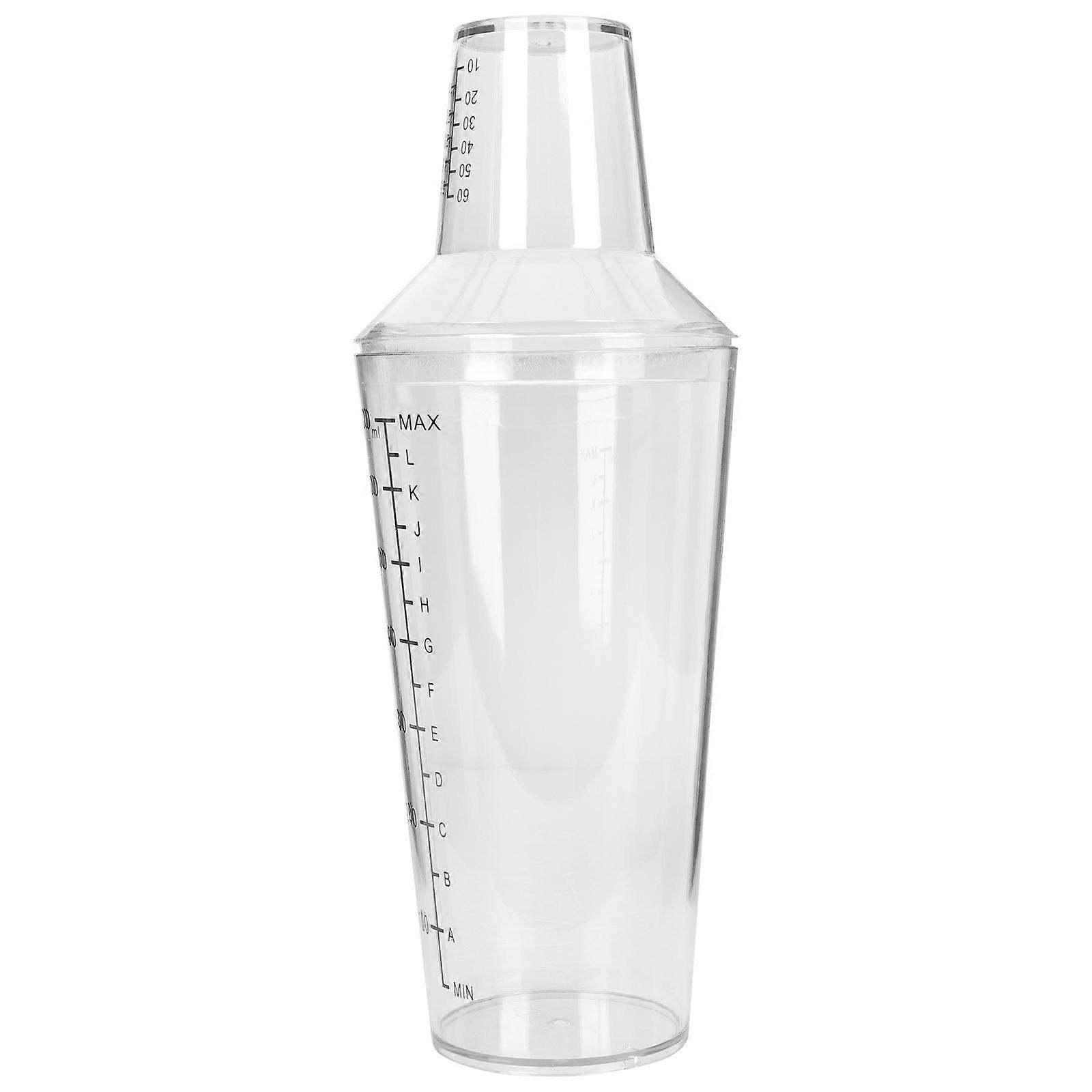 Plastic Shaker Transparent Cocktail Shaker Milk Tea Making Cup Use Non-Slip Sealed Design 1Set