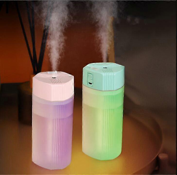 400ml 7 Color Lights Air Humidifier for Office, Bedroom, Yoga, White Plugin Water Cube