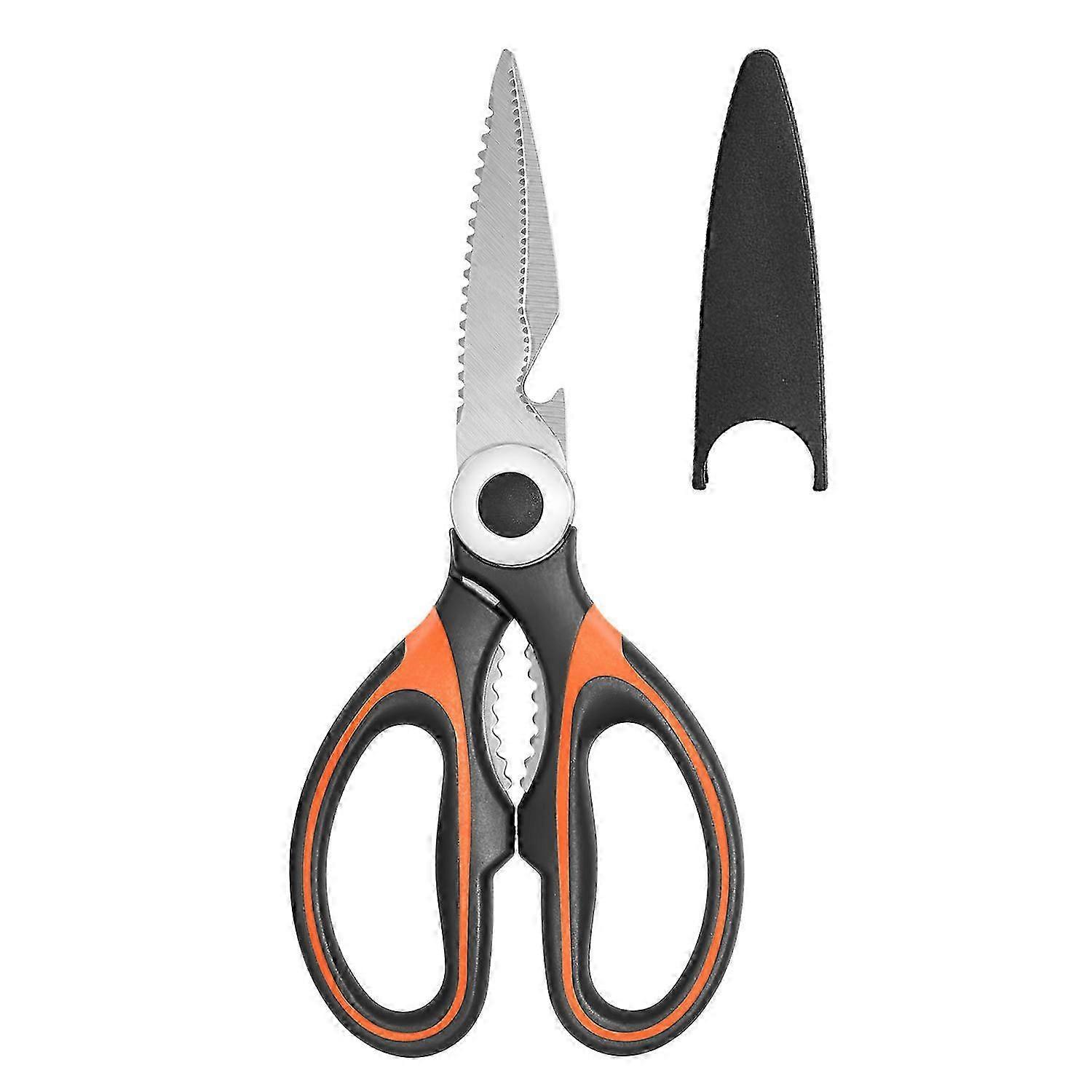 Multipurpose Kitchen Shears in Orange Size Made of Stainless Steel for Various Uses