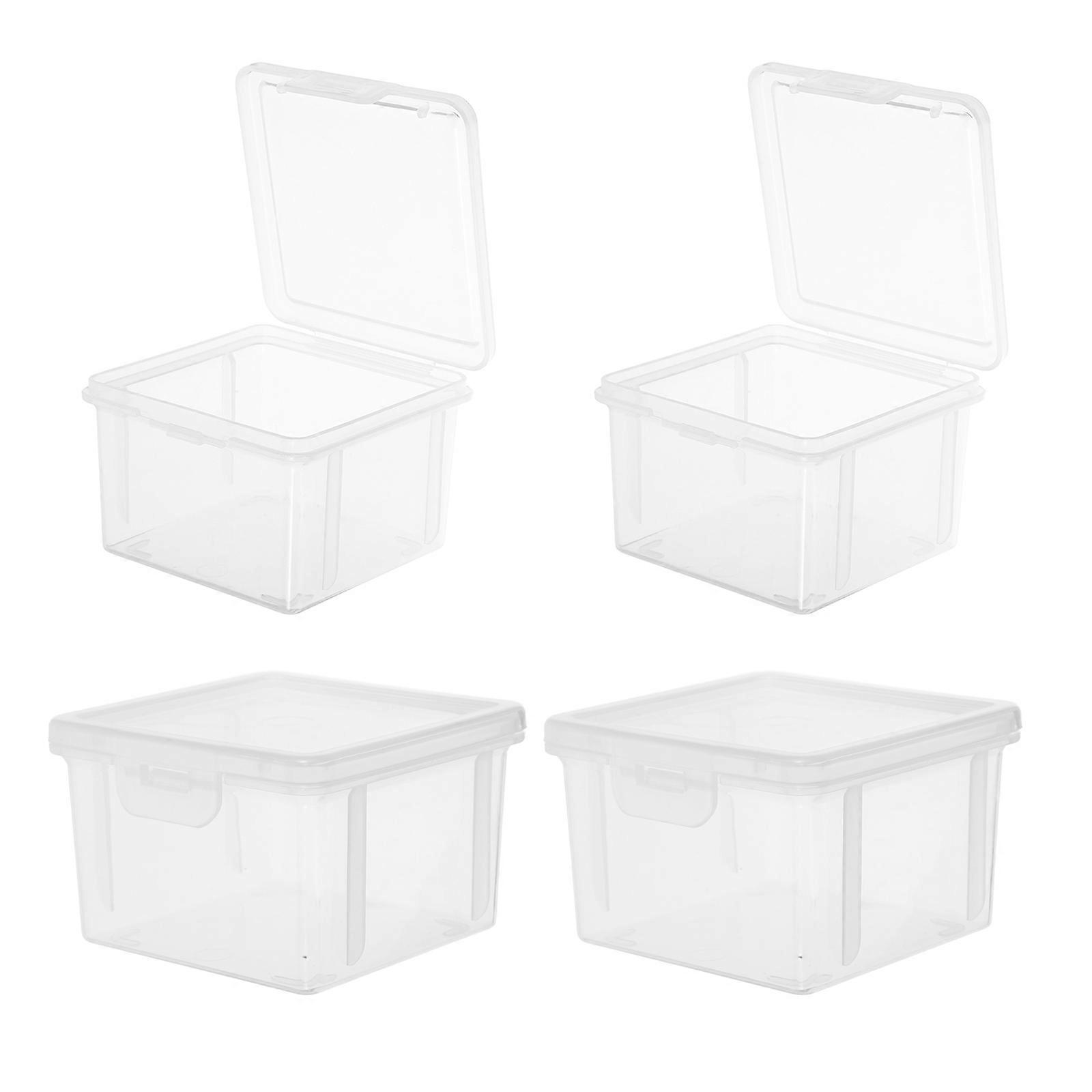 Bread Container Food Preservation Transparent PP Material 3.77X3.58X2.36IN Home Users 4Pack