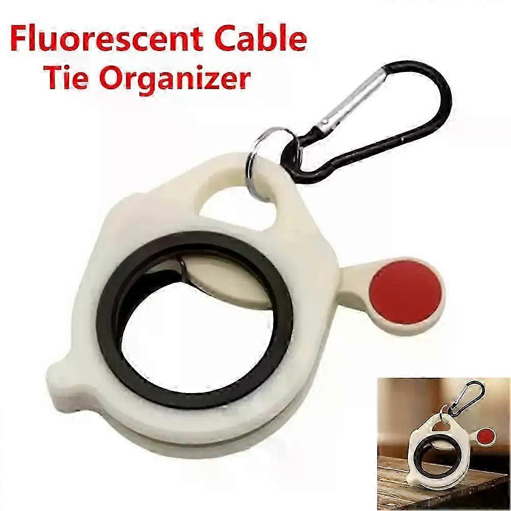 Cable Tie Organizer Plastic Fluorescent Storage Cable Tie Holder Portable Stable 38mm Ring Wire Ties Clip Cable Tie Storage Tool