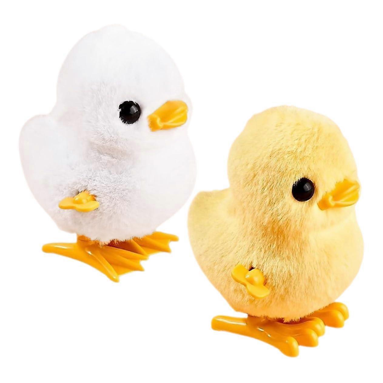 Pull-Back Plush Toy Duck and Chicken Set - 2 Pack, Soft Fabric, Promotes Physical Activity and Coordination for Kids' Parties