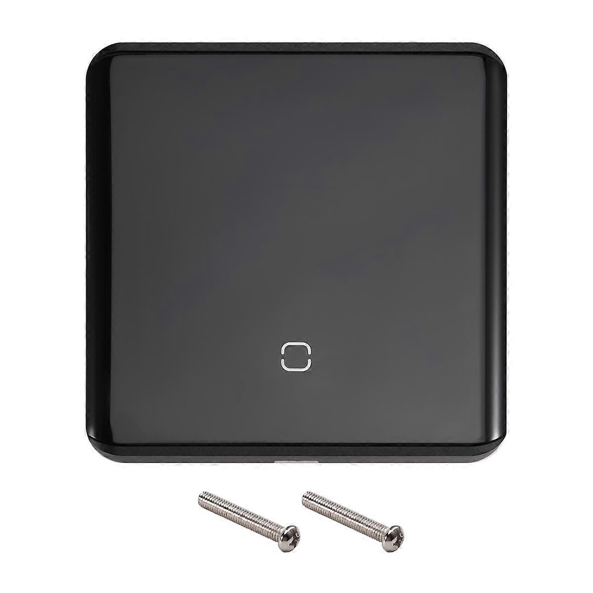 Tuya Smart ZigBee 3.0 Wireless Remote Control LED Display Switch Glass Touch Switch Black EU Plug