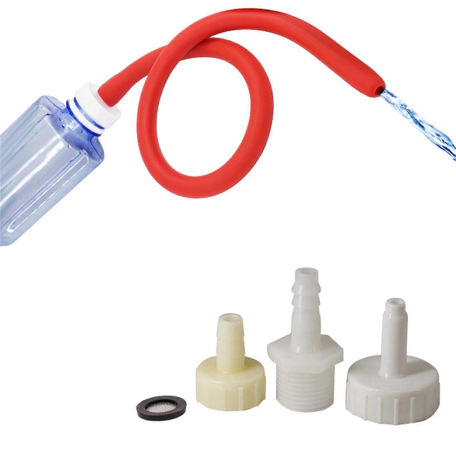 150cm Red Soft Silicone Shower Butt Plug with 3 Adapters