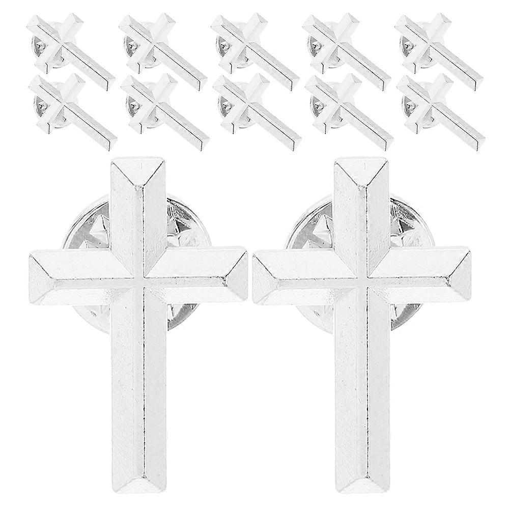 Cross Shape Alloy Stickpins Set 12pcs DIY Fashion Accessories for Clothing, Hats, Jewelry Unique Lapel Pins & Brooches Design