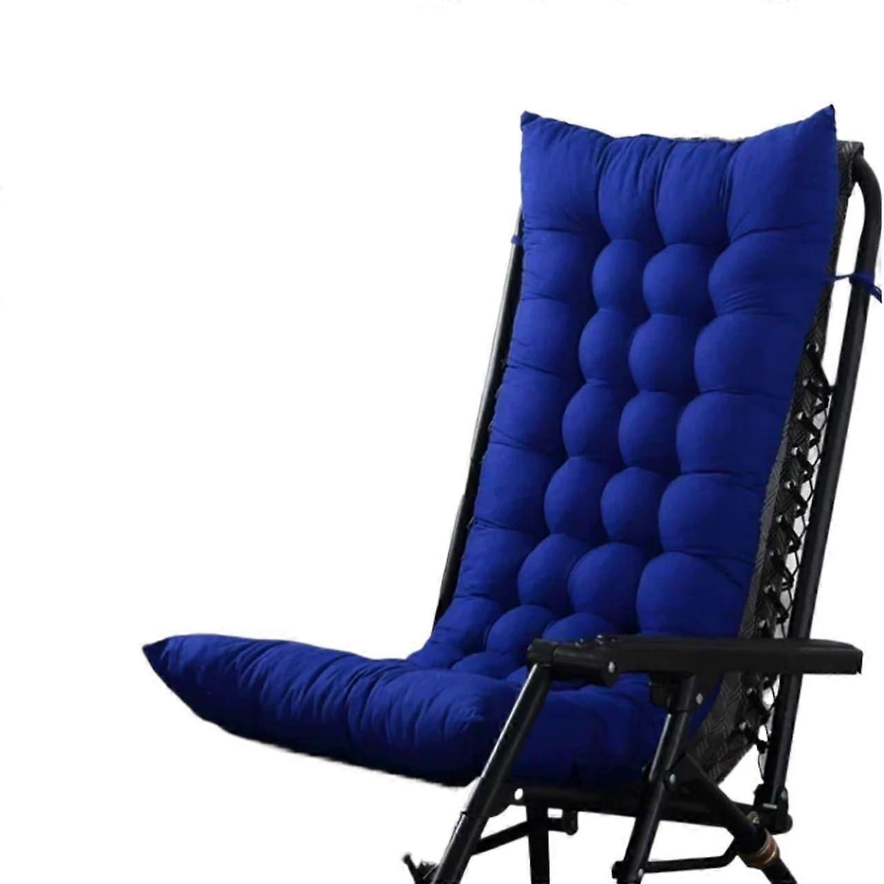 Liegenauflage Schaukelstuhlkissen 125 x 48 x 8 cm, Rutschfest, Waschbar, Hohe Rückenlehne, Blau für Gartenmöbel