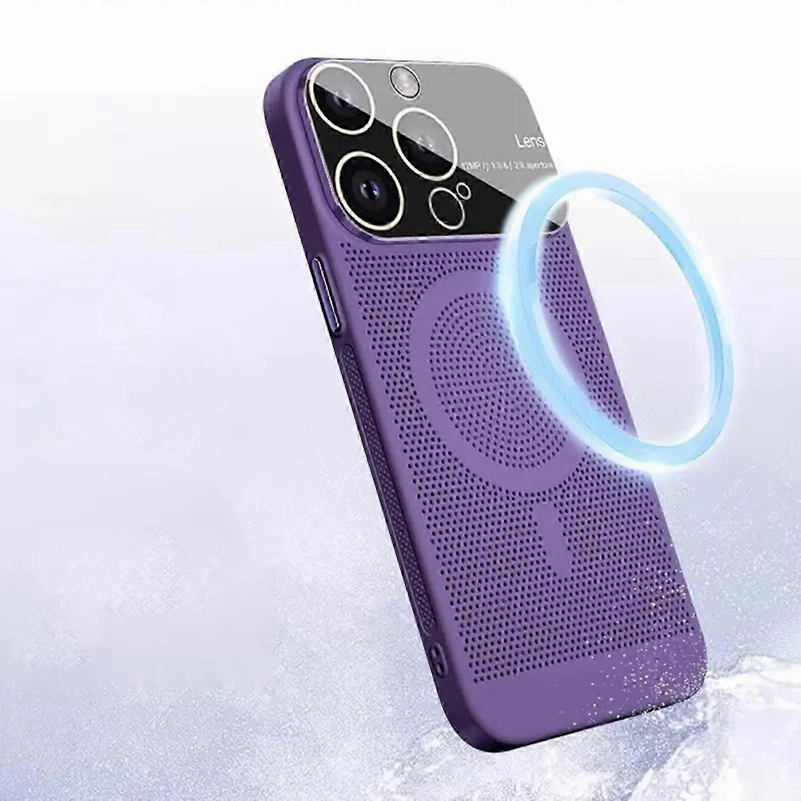 Heat Dissipation Case for iPhone 15 Pro Max/15 Ultra 6.7 Case with MagSafe Mesh Breathable Cooling Magnetic Case, Full Camera Lens Protector