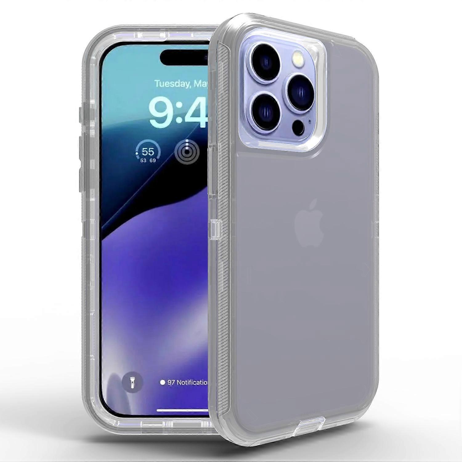For iPhone 15 Pro Max Case 3 in 1 Detachable Shockproof TPU + PC Phone Back Cover