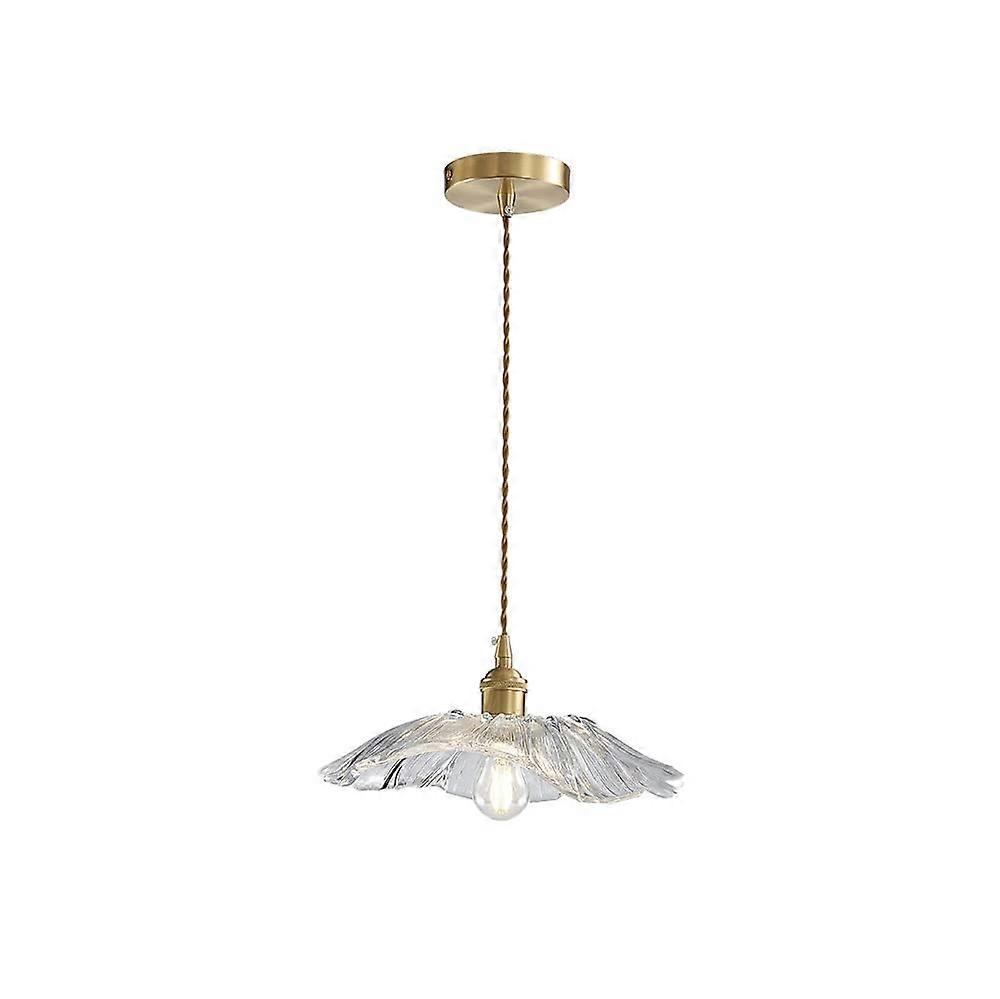 Japanese Retro Style Nordic Simplicity Hanging Ceiling Lamp Restaurant Entrance Chandelier Corridor Glass Chandelier Lotus Leaf Lampshade Lamp