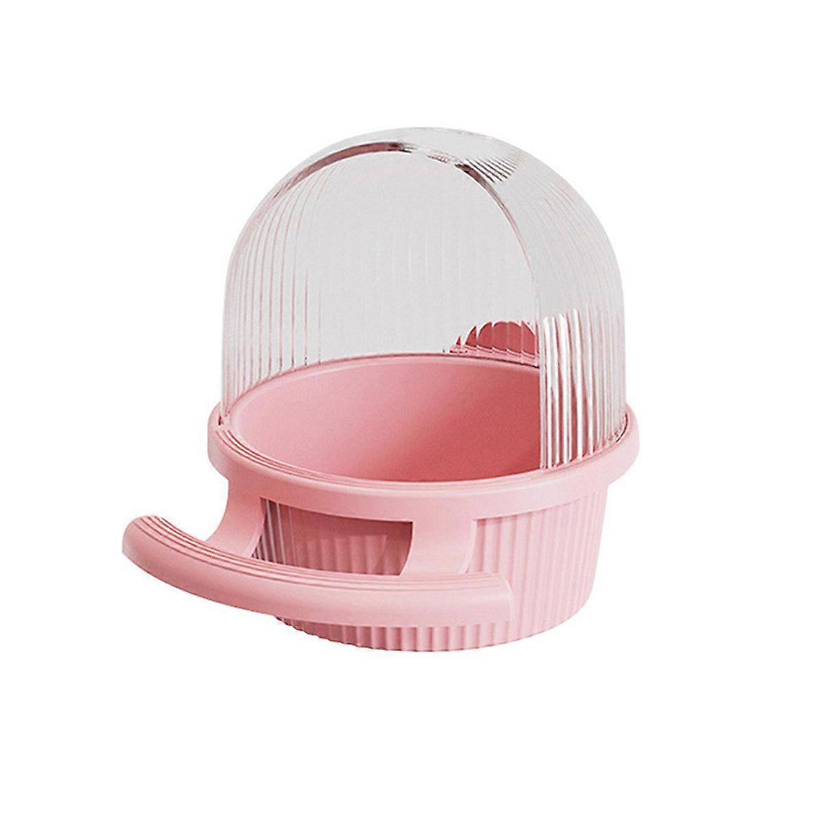 Hanging Bird Cage Feeder Semi-Enclosed Parrot Feeder Bowl Parakeet Feeder Box Bird Food Container B