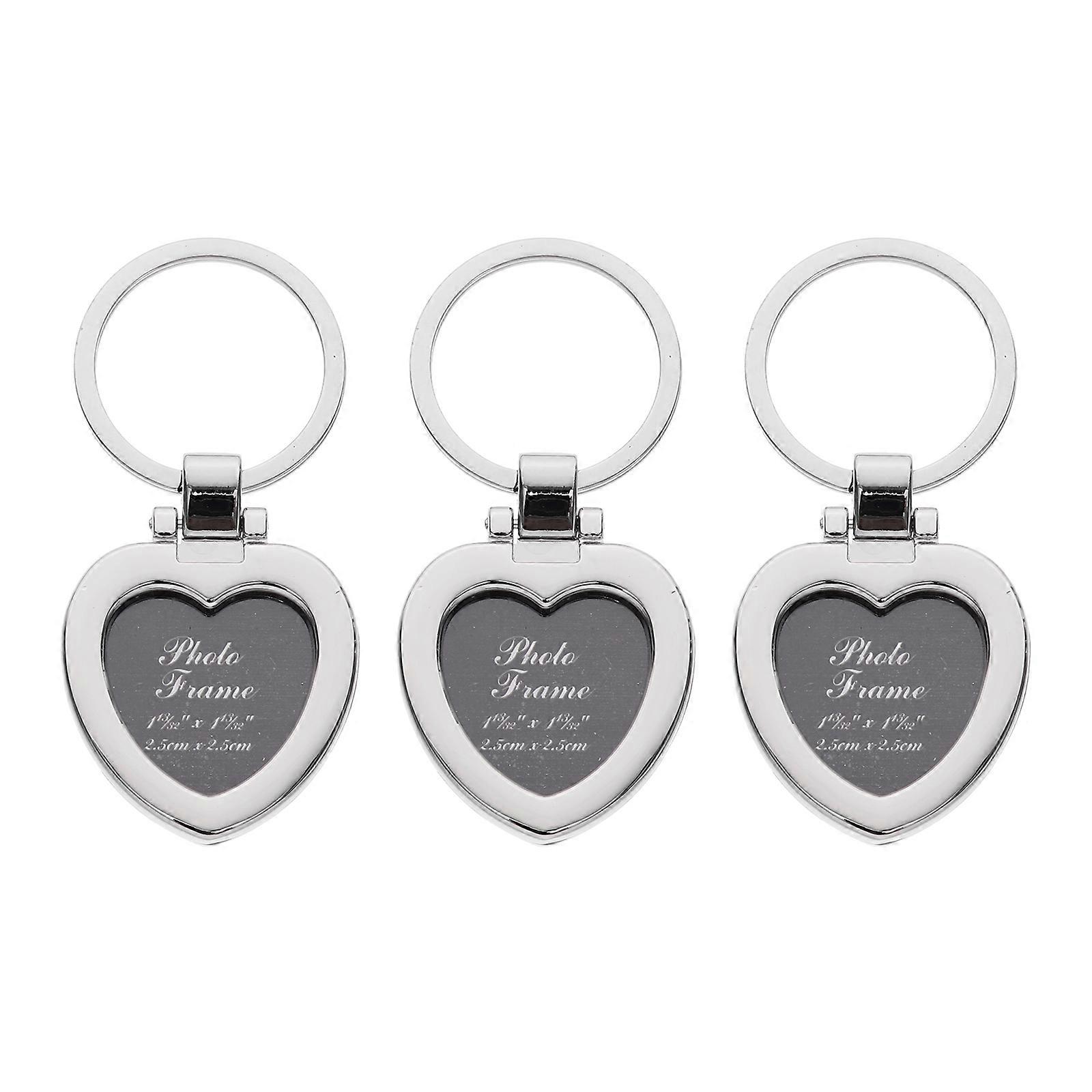 Heart Shaped Metal Photo Keychains Lightweight Craft Keychain Set for Birthdays, Graduation, Valentine's Day Gifts for Friends