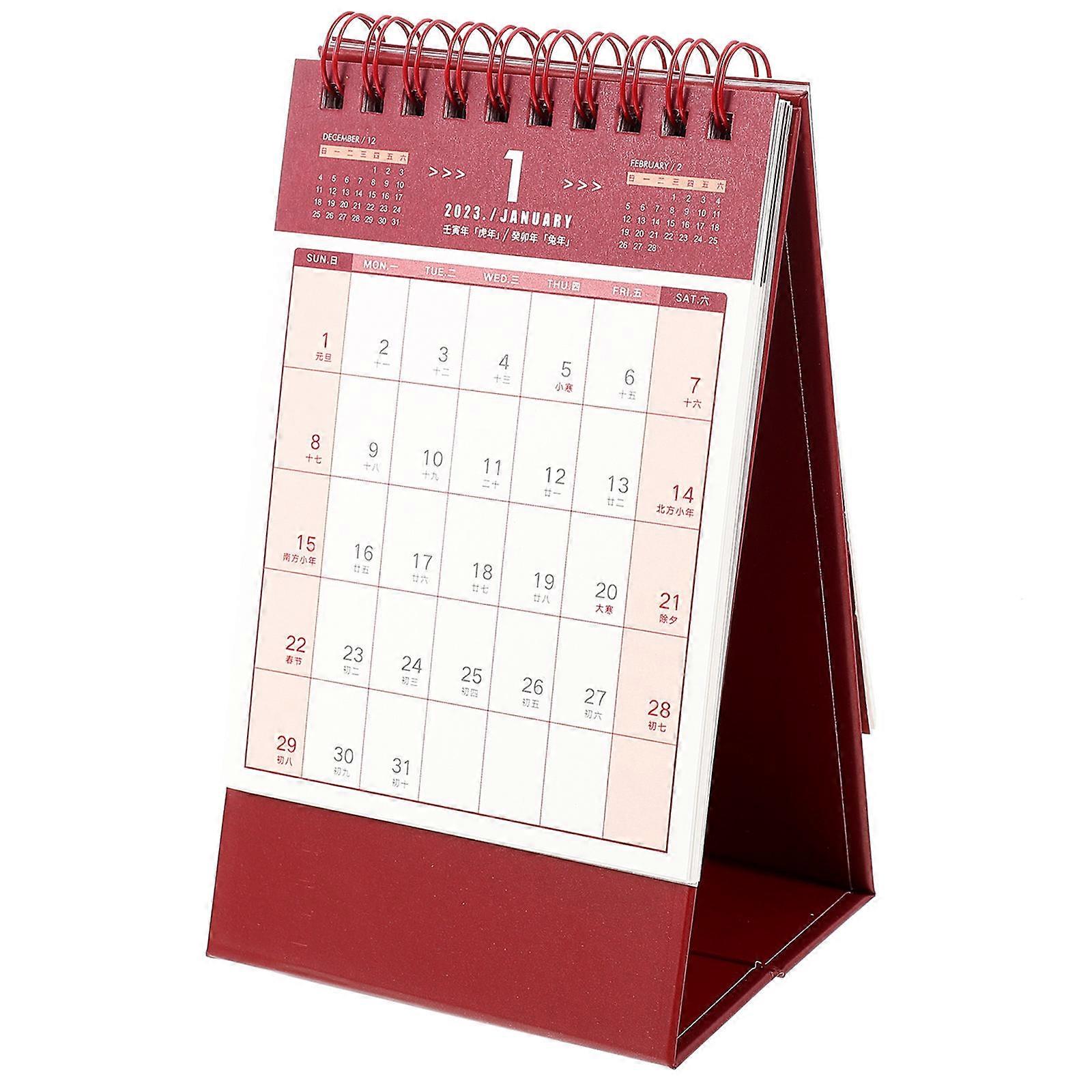 Hand-Torn Desktop Calendar Paper for Decoration 2023 Standing Mini Calendar