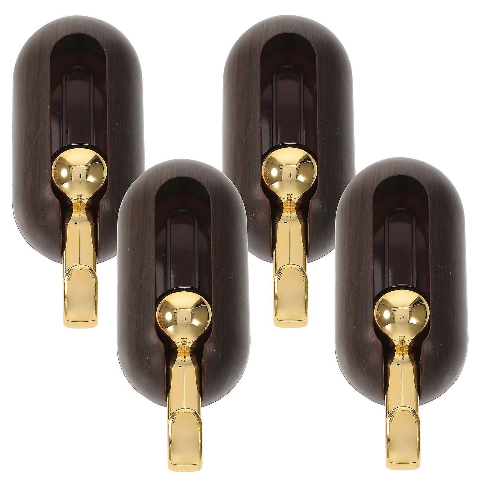 Clothes Hook Adhesive Bathroom Self Adhesive Hook Wall Hooks Towel Hangers Rectangular Shape Light Brown 4Pcs