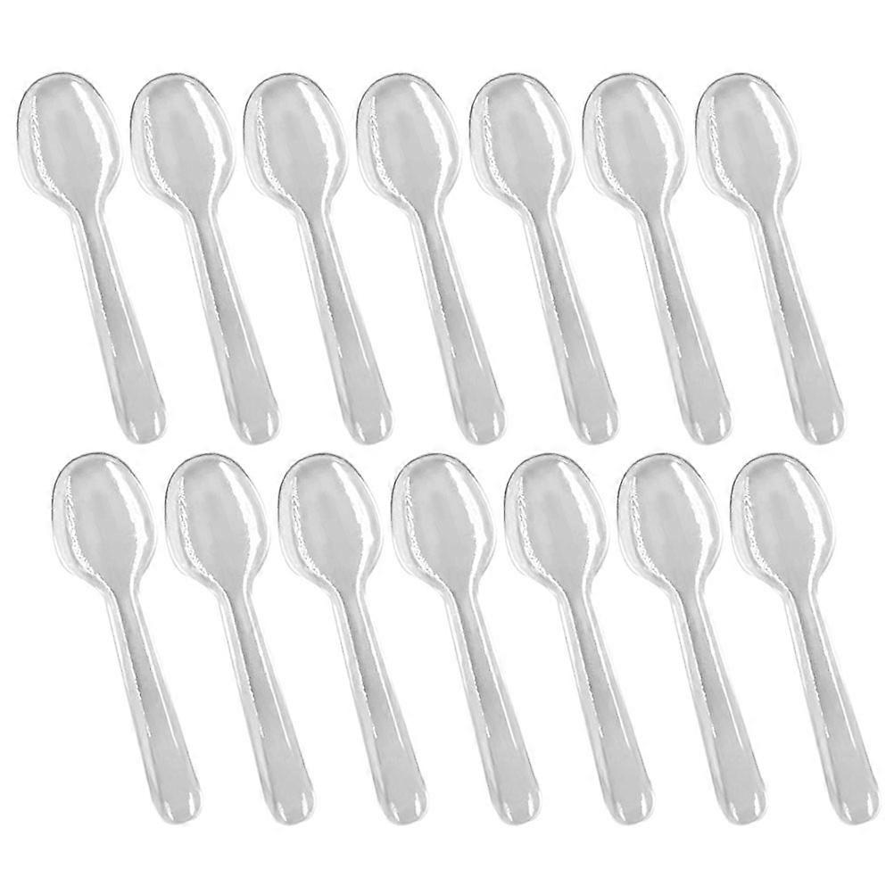 Transparent Ice Cream Spoons Dessert Spoon for Party Use 100Pcs Plastic