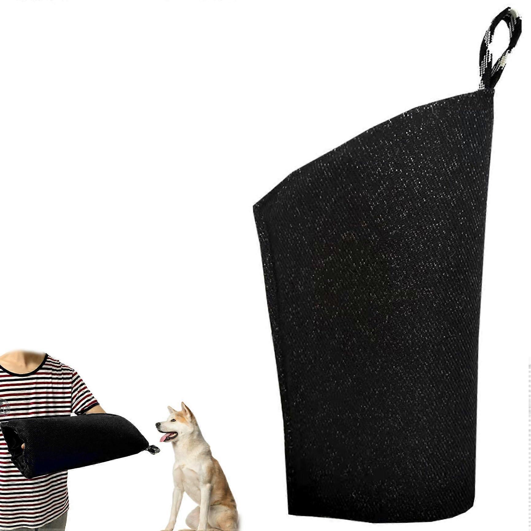 Dog Bite Sleeve 16.5 x 8 Inch Tear-Resistant Fabric Training Sleeve with Hanging Bows for Professional Dog Training