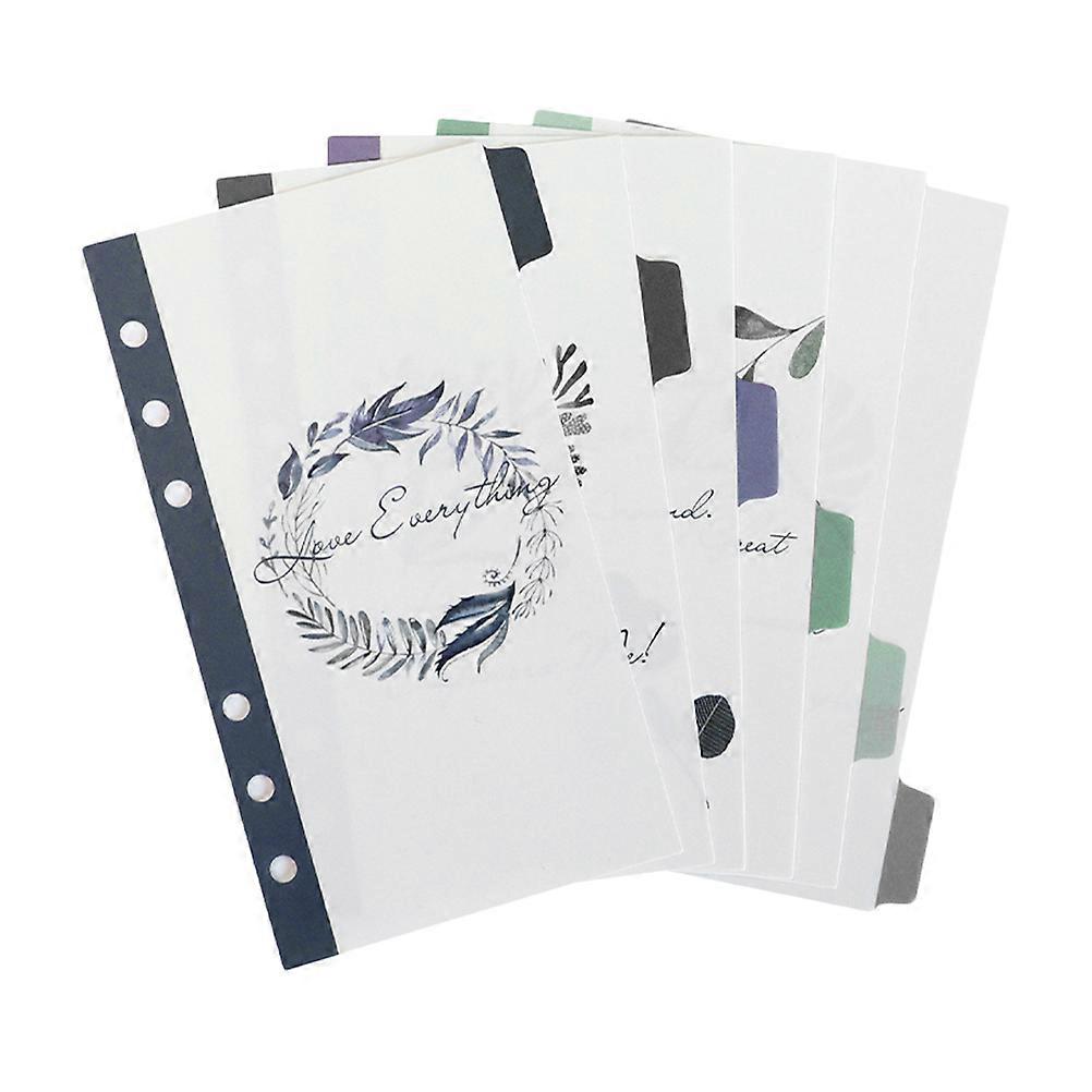 Index Dividers With Vertical Tabs Office Binder Dividers Daily Use For Notebooks A6 Size Leaf Shape Easy Management 6Pcs