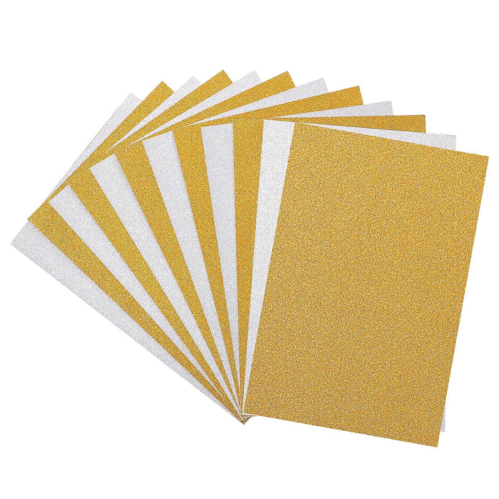 ULTNICE 10 Sheets Glitter Cardstock Paper for DIY Crafts Gold & Silver Assorted Color Brightly