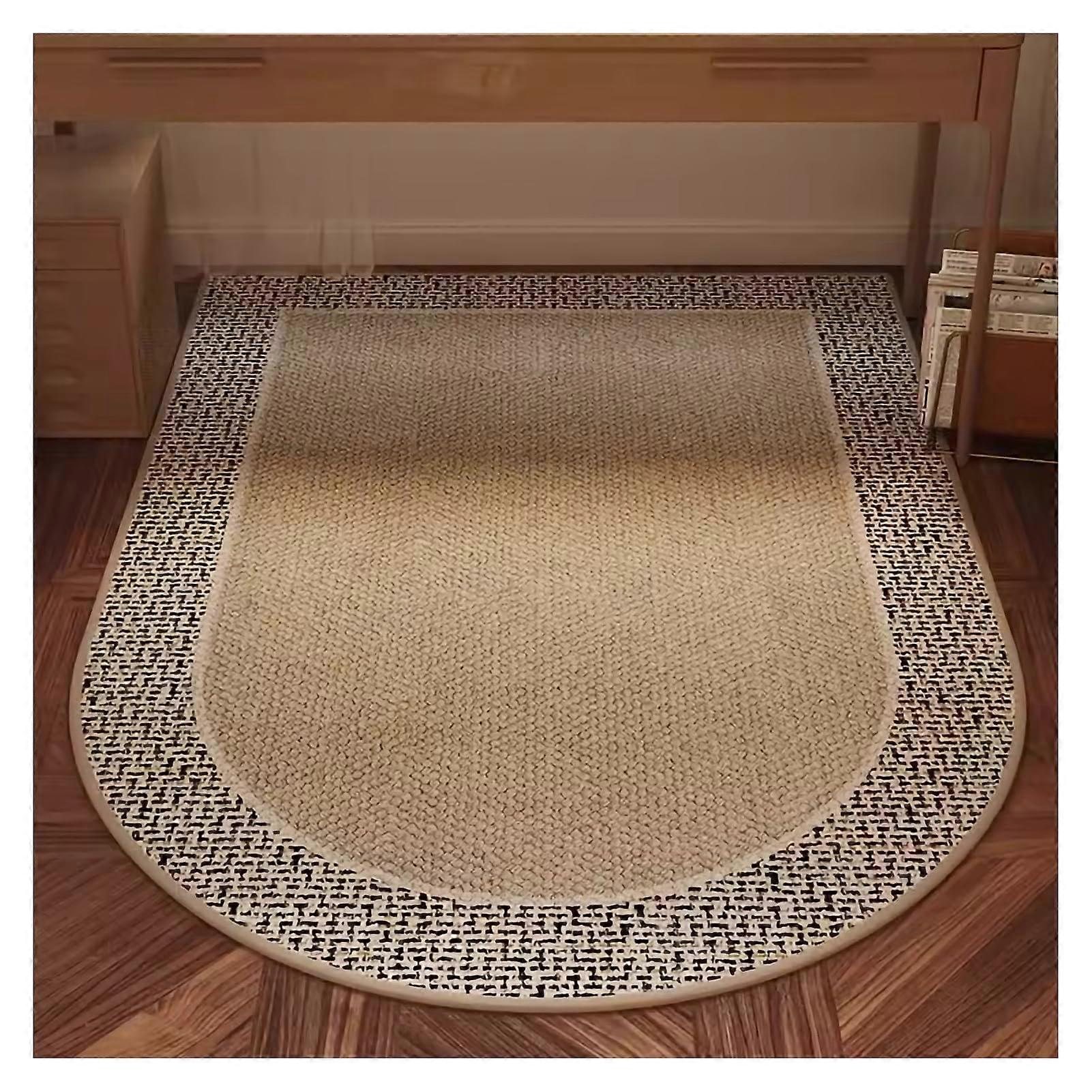 Study Office Chair Mat Anti-Slip Durable Carpet for Computer and Bedroom - Curved Design, Vintage Style, 140x100cm (Color: Style 1)