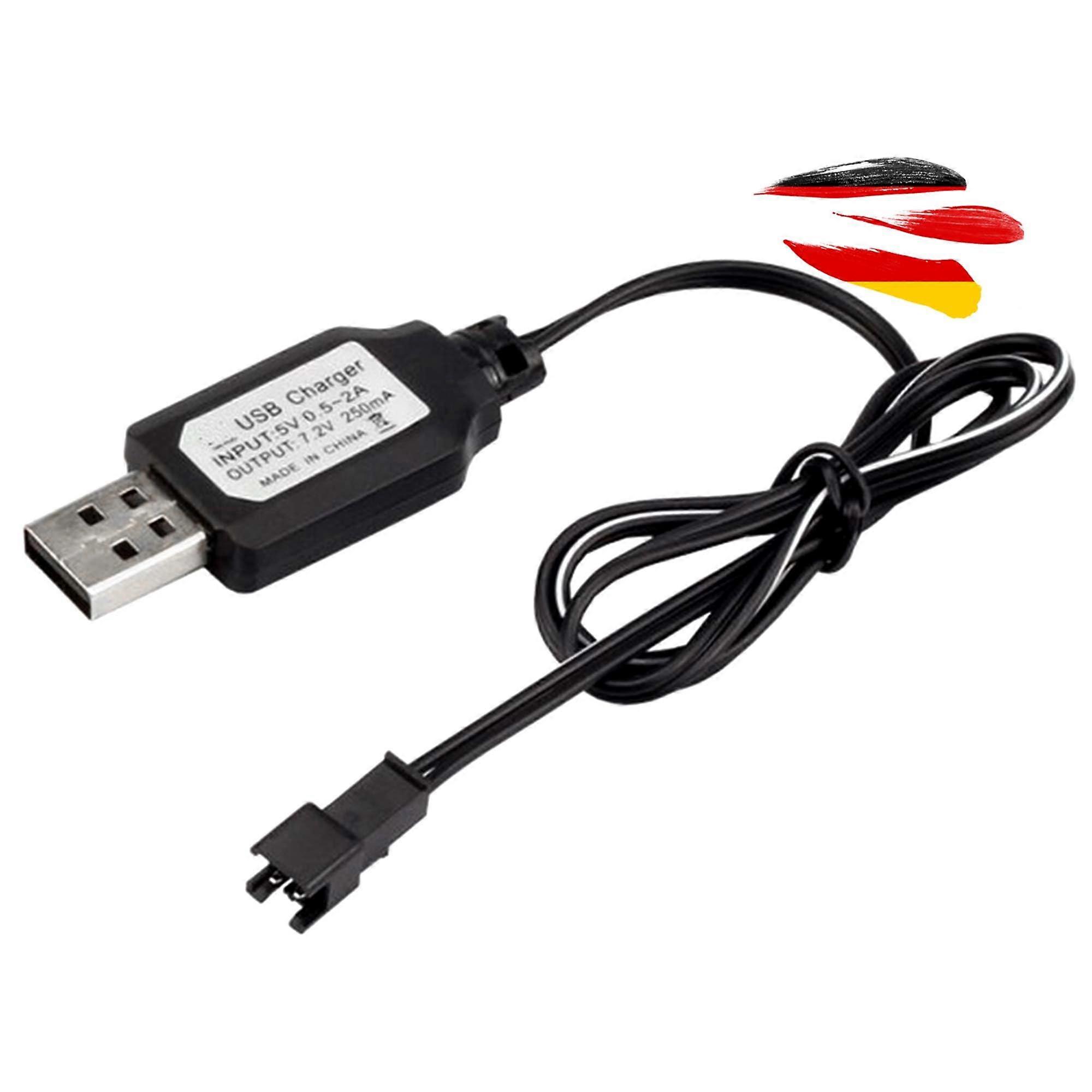 USB Charging Cable SM-2P Connector 7.2V for RC Airplanes Drones Excavators Vehicles Cars Tanks and Electric Toys