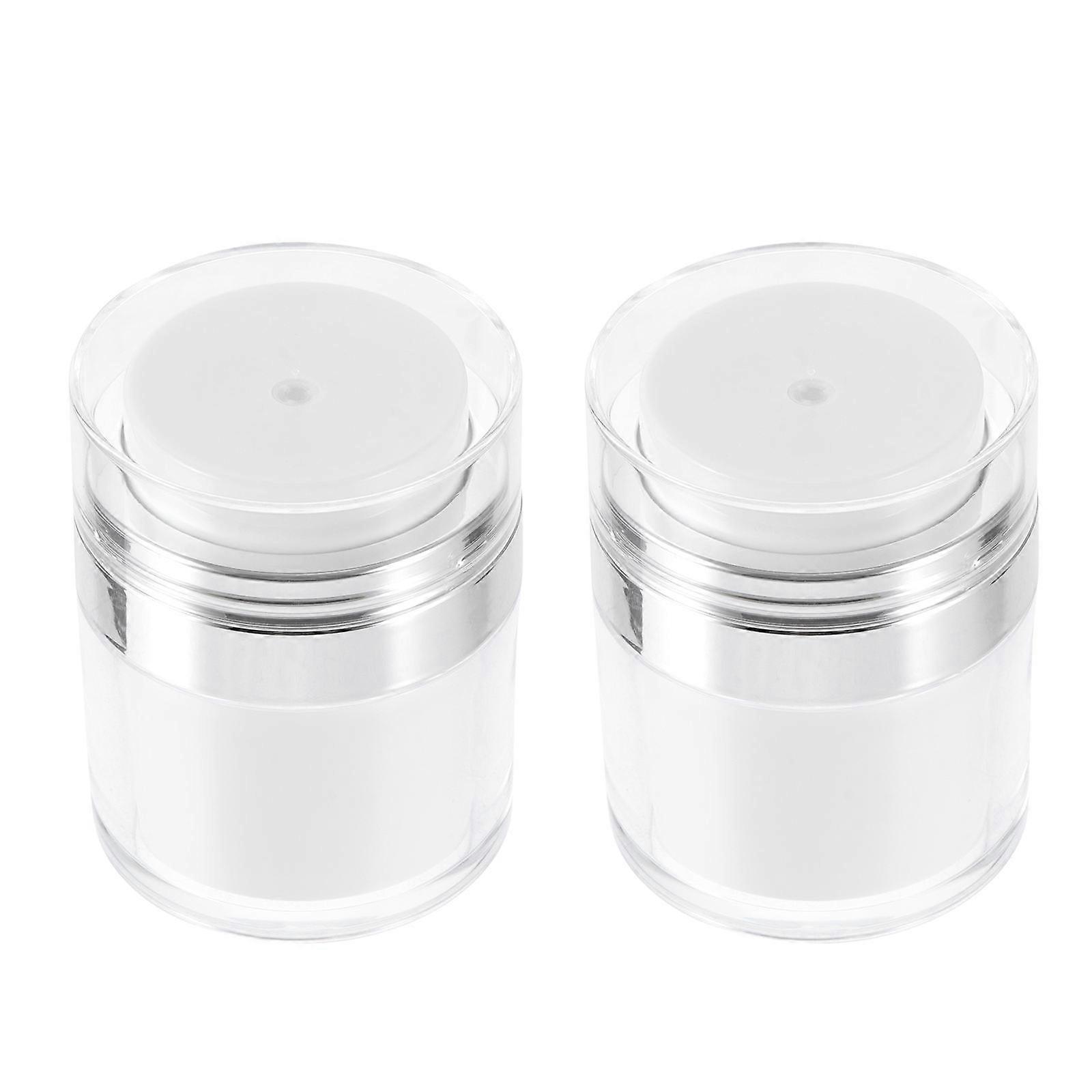 Small Lotion Containers Portable Lotion Bottles Household Pump Jars Empty Cosmetic Containers .5x6.2x6.2cm Airless Design 2Pcs