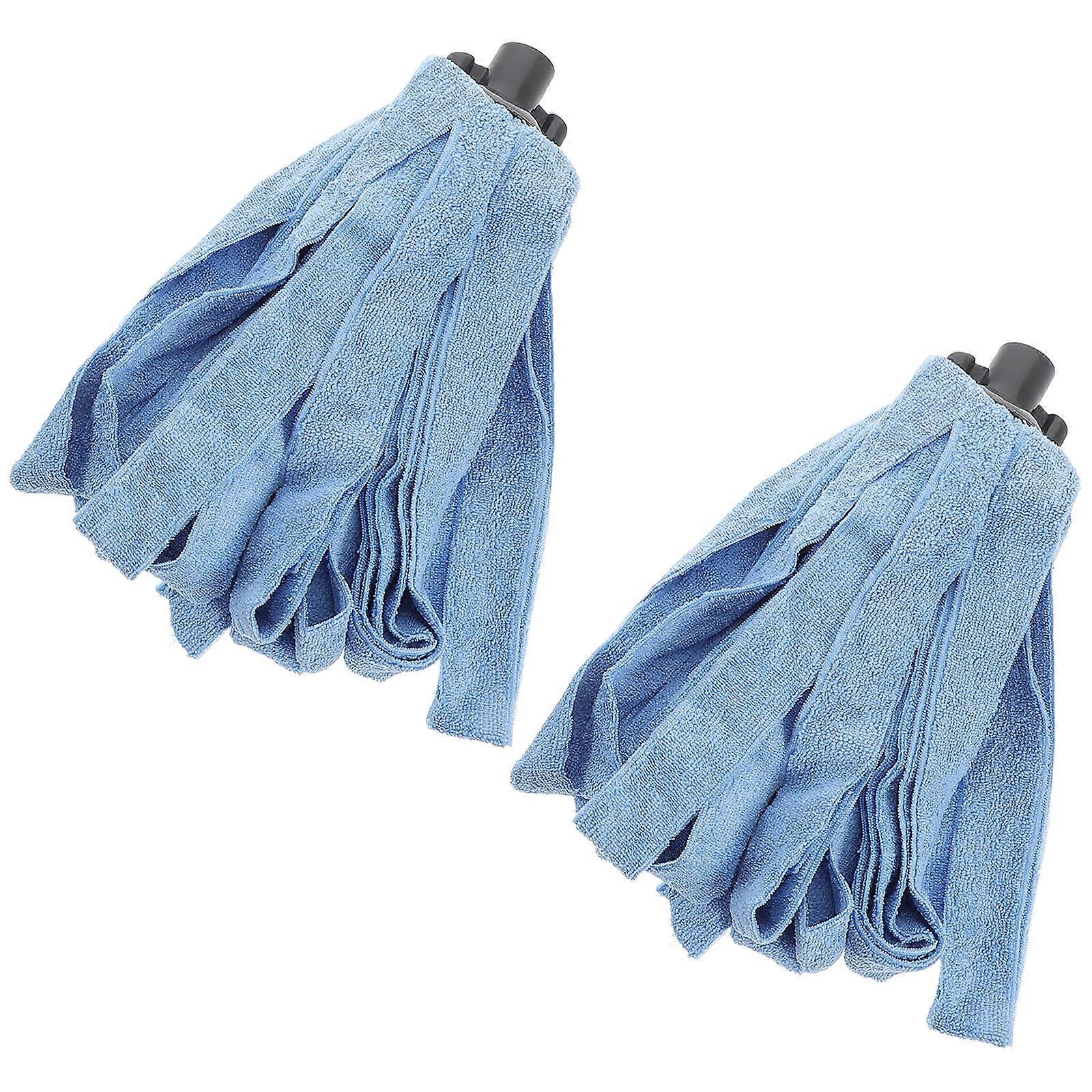 Blue Microfiber Mop Heads Replacement Refills for Wood Tile Marble Floors Durable Scratch Resistant High Absorbency Cleaning Pads Easy to Replace