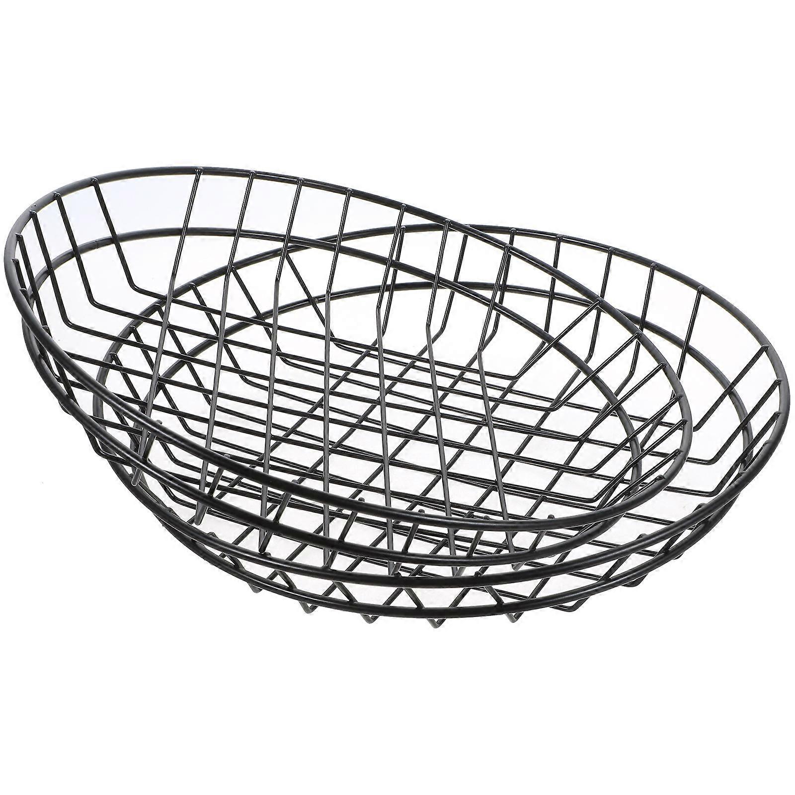 Hollow Design Iron Baskets for Snacks, Food Storage Baskets for Kitchen Restaurant, Fresh Fruit Storage Baskets, Breathable Food Organizers