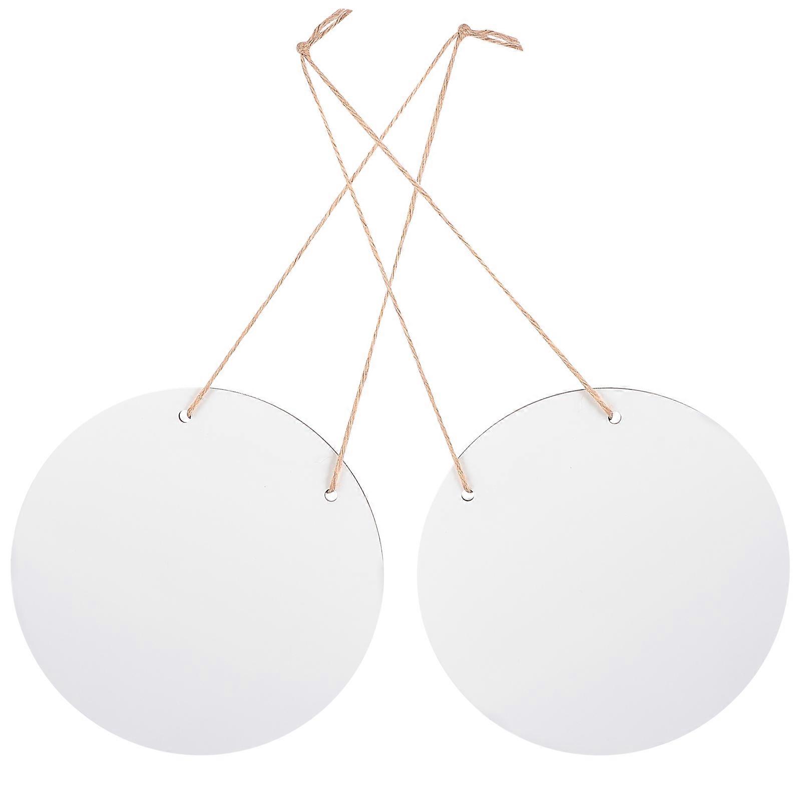 2pcs White Sublimation Blank Hanging Sign for Rustic Decoration Synthetic Material 12x12 Inches