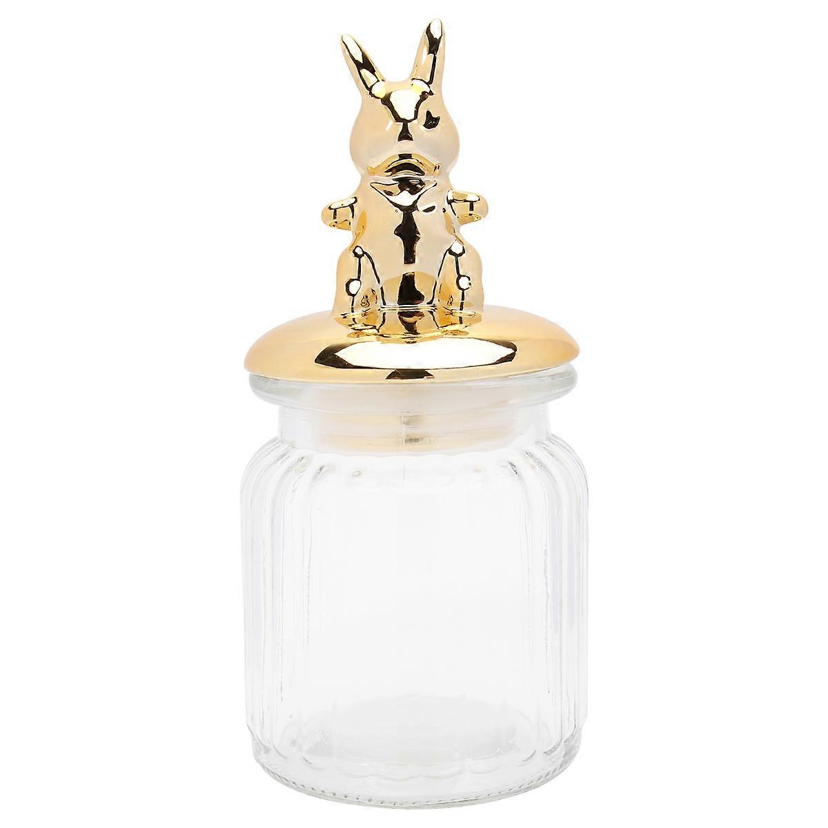 Sealing Canister Transparent Glass Container Simple Style Home Use 15X8CM 1Pc