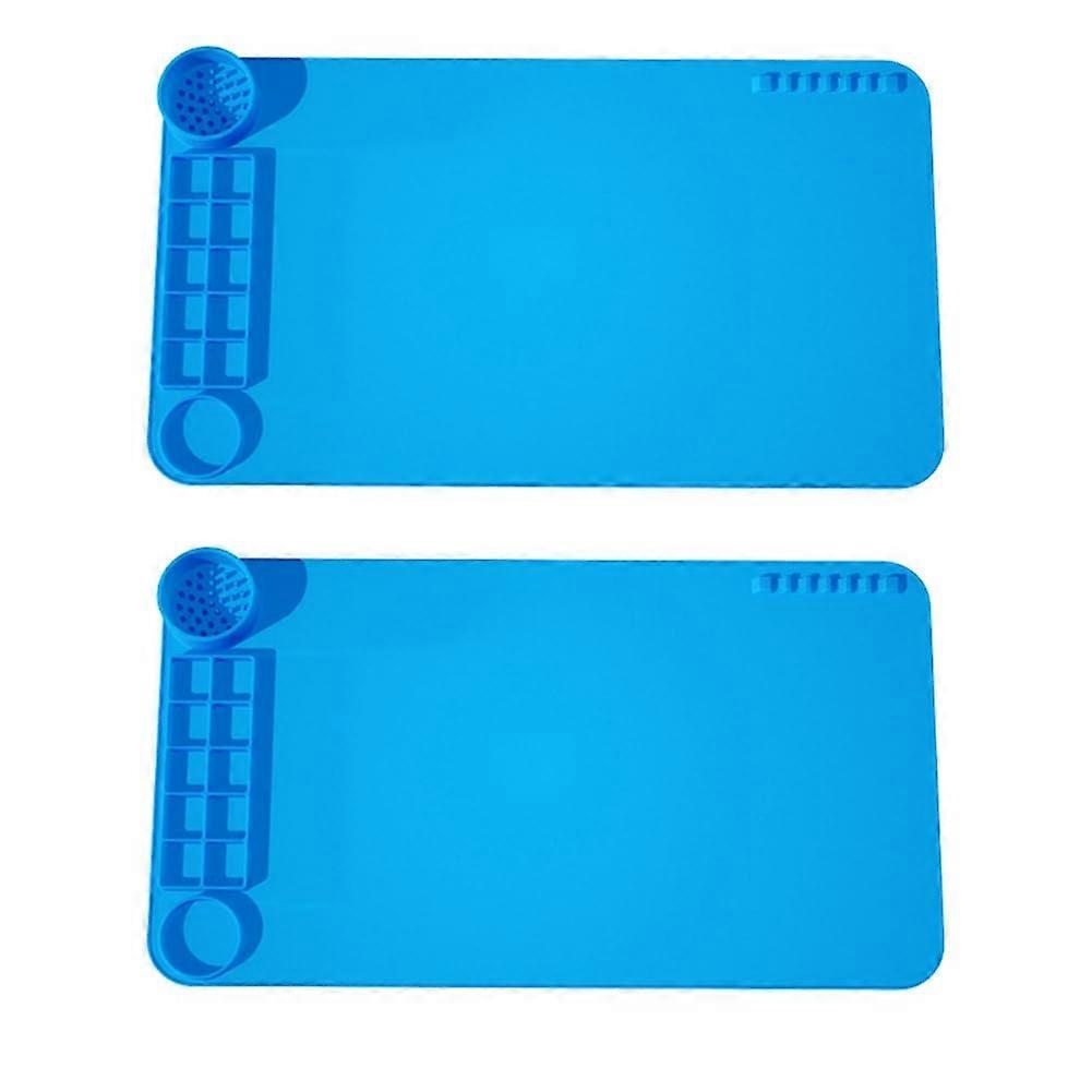 2Pack Silicone Graffiti Doodle Pads Transparent Drawing and Coloring Book Craft Pad Art Pad Durable 50 X 27.5 cm (Blue)