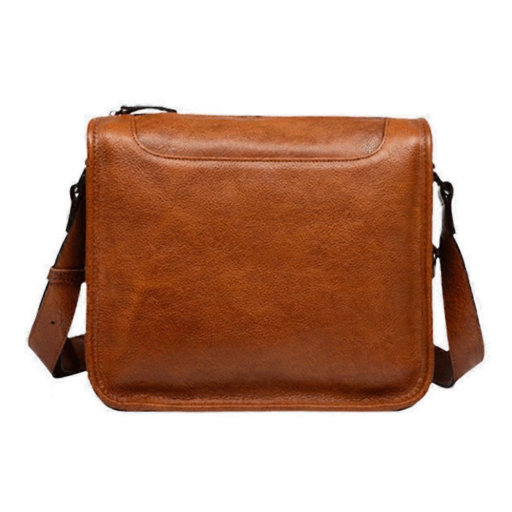 Stylish Vintage Leather Shoulder Bag – Versatile Chest Shoulder Backpack for Men Practical Crossbody Bags for Casual Daypack Brown