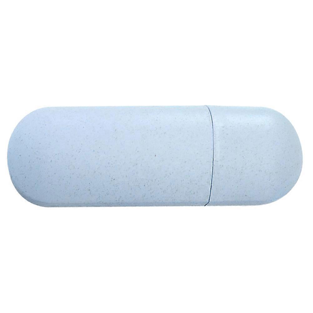 Toothbrush Box with Toothpaste Holder Perfect for Travel Rack in Sky-blue Made of PP and Wheat
