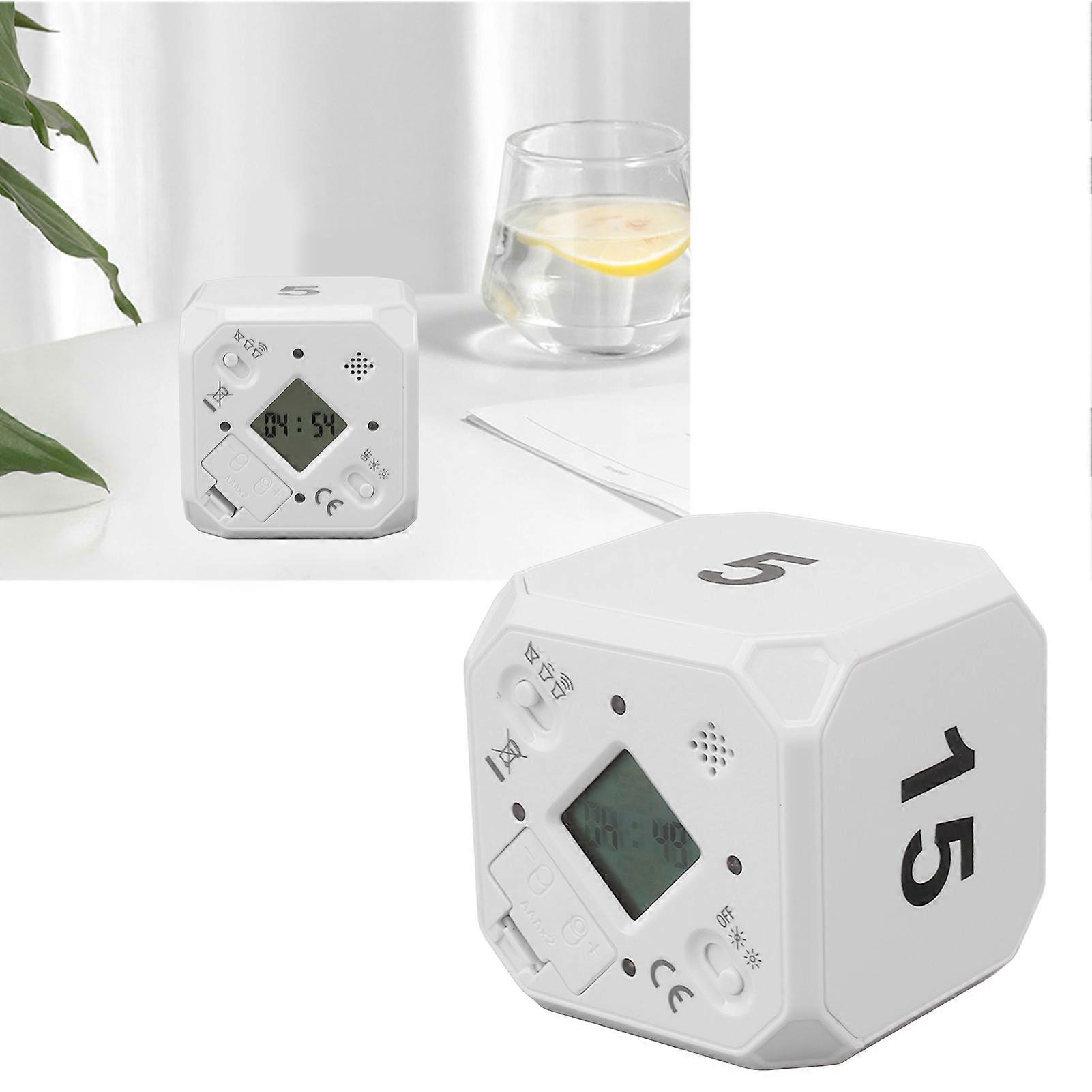 Kitchen Timer Portable Modes Adjustable 5 15 25 45 Min Flip Timer for Exercise Work Kitchen White 