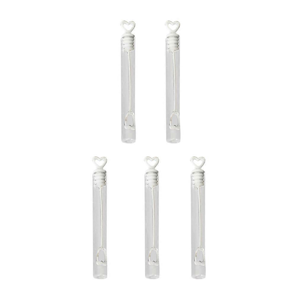 48 Pieces White Plastic Bubble Bottles with Heart Shaped Caps for Daily Decor and Party Favors 48pcs