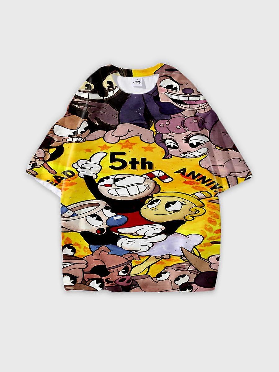 T-shirt round neck Cartoon Pattern loose short sleeve C2247