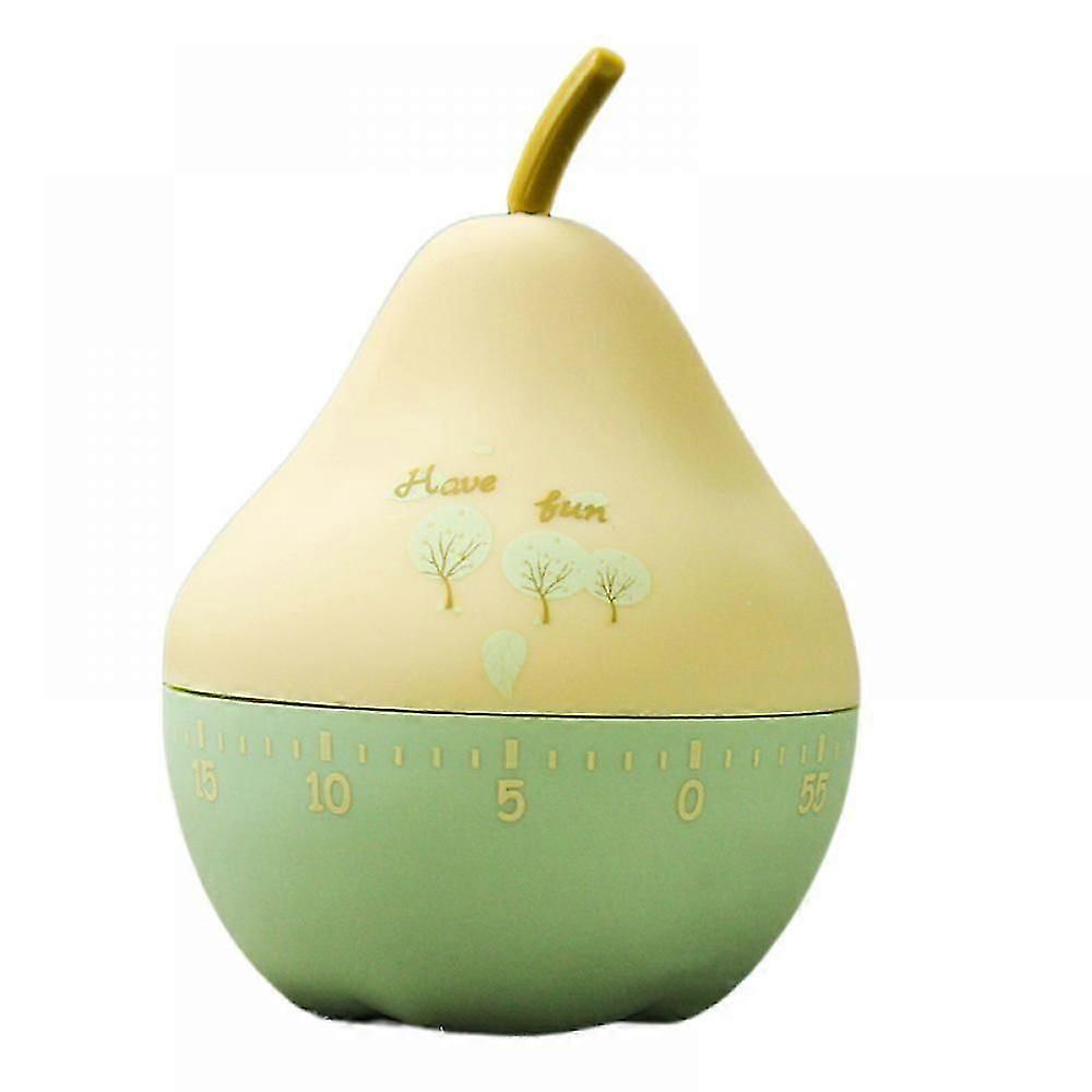 Fruit Shape 60 Minute Mechanical Kitchen Cooking Timer, Manually Adjusted To The Point Timing Alarm Timer.(Pear)