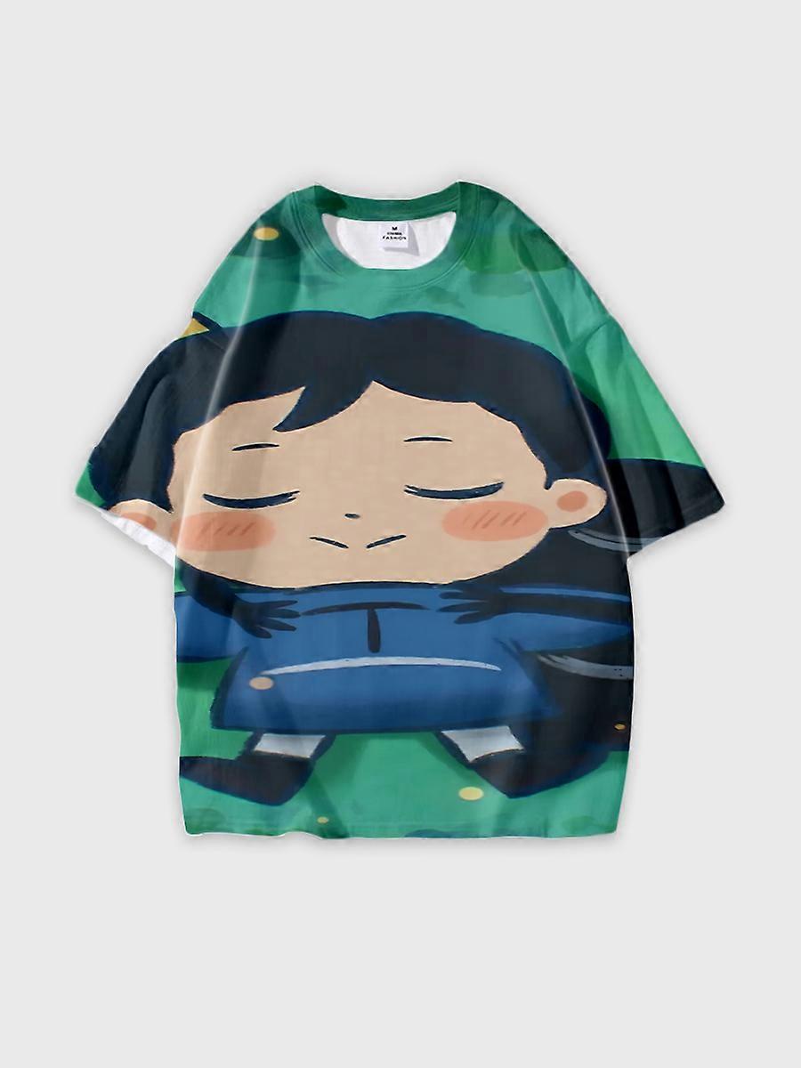 T-shirt round neck Cartoon Pattern loose short sleeve C2044